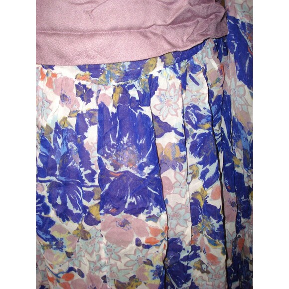 New S Womens NWT Free People Alice Vested Dress Floral Ivory Combo $148 Purple - Picture 5 of 11